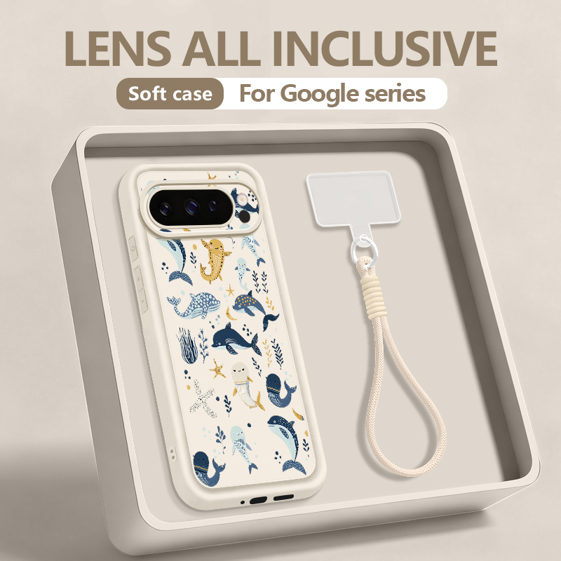 Google Pixel 9 Pro - Hai-Ozean-Muster TPU Handyhülle für Google Pixel