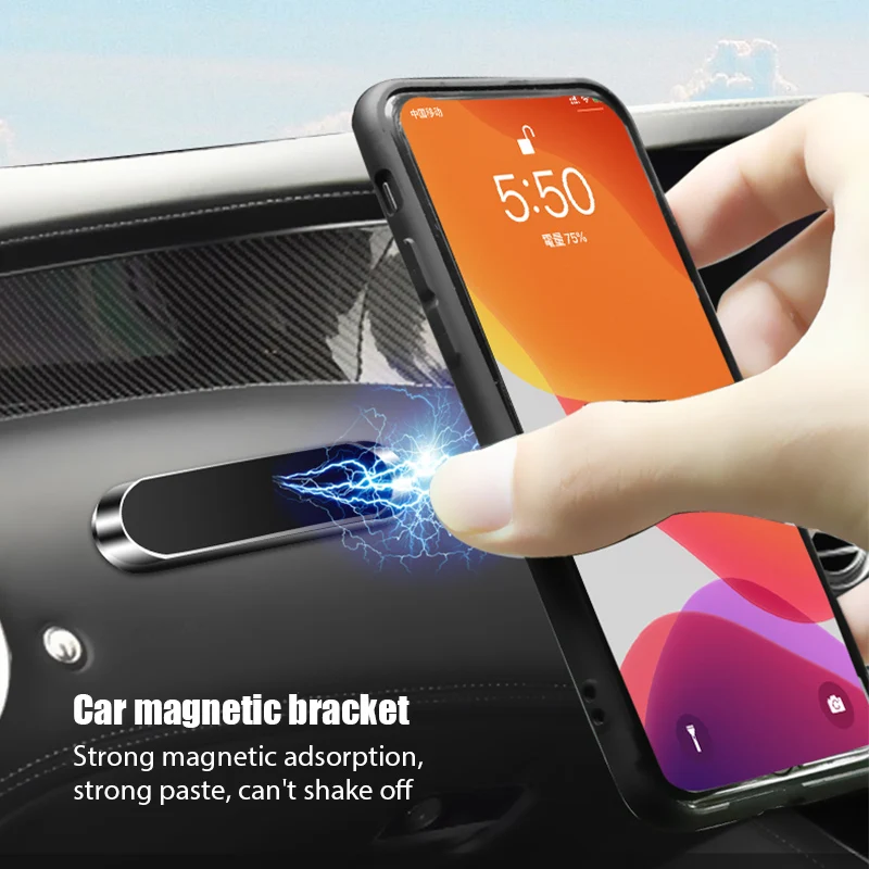 Phone Accessories Holder Car - Magnetische Auto-Handyhalterung, drehbar, Mini-Streifenform, Metall, starker
