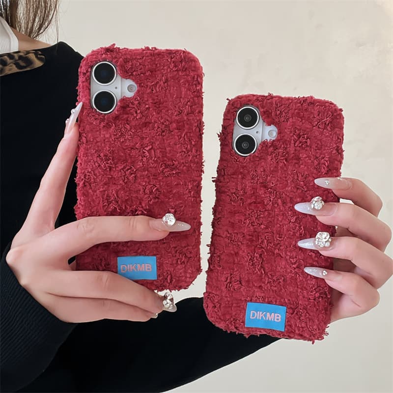 Apple Iphone 15 - Angora-rote, flauschige Handyhülle für iPhone 18
